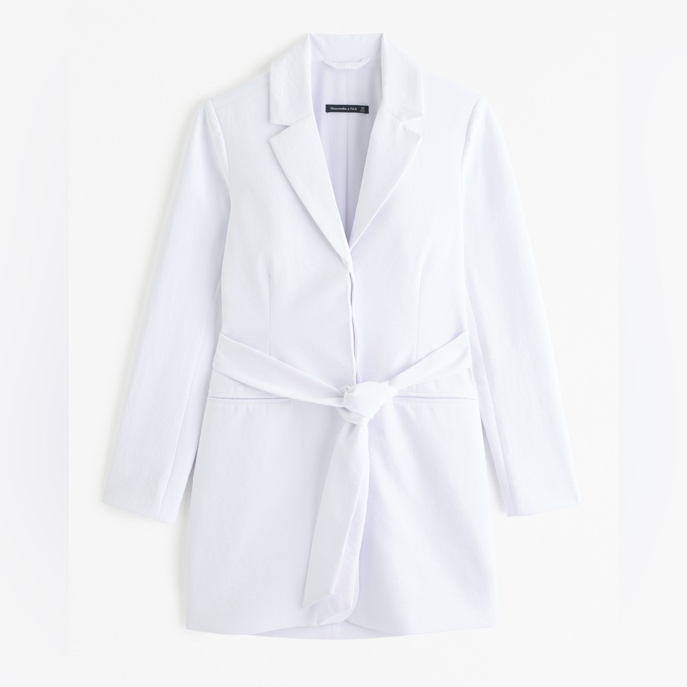 Abercrombie Crepe Blazer Dress in White
